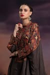 Rajdeep Ranawat_Grey Silk Draped Tunic  _at_Aza_Fashions