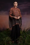 Buy_Rajdeep Ranawat_Grey Silk Draped Kurta And Palazzo Set  _Online_at_Aza_Fashions