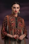 Shop_Rajdeep Ranawat_Brown Silk Draped Tunic  _Online_at_Aza_Fashions