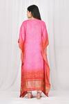 Shop_Naintara Bajaj_Pink Japanese Wave Print Kuftan _at_Aza_Fashions