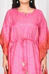Shop_Naintara Bajaj_Pink Japanese Wave Print Kuftan _Online_at_Aza_Fashions