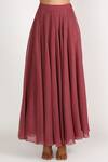 Masumi Mewawalla_Brown Dupion Draped Blouse And Skirt Set _Online_at_Aza_Fashions