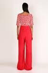 Shop_Masumi Mewawalla_Red Dupion Embellished Jumpsuit  _at_Aza_Fashions