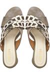 Shop_Leonish_Grey Laser Cut Caged Strap Block Heels_at_Aza_Fashions