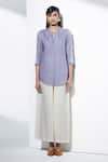 AMPM_Purple Linen Shirt_Online_at_Aza_Fashions