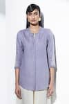 Buy_AMPM_Purple Linen Shirt_at_Aza_Fashions