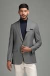 Buy_Chatenya Mittal_Grey Wool Blend Blazer _at_Aza_Fashions