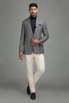 Chatenya Mittal_Grey Wool Blend Blazer _Online_at_Aza_Fashions