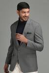 Buy_Chatenya Mittal_Grey Wool Blend Blazer _Online_at_Aza_Fashions