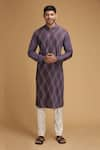 Buy_Chatenya Mittal_Purple Cotton Silk Embroidered Kurta And Pant Set _Online_at_Aza_Fashions