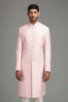 Buy_Chatenya Mittal_Pink Silk Blend Embroidered Sherwani Set _at_Aza_Fashions