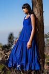 Buy_Kharakapas_Blue Tiered Midi Dress  _at_Aza_Fashions