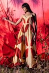 Buy_Kharakapas_Beige Shibori Dyed Maxi Dress  _at_Aza_Fashions