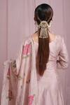Show Shaa_Pink Silk Chanderi Dupatta Tusser Silk Lining Mul Block Print Anarkali With_at_Aza_Fashions