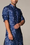 Buy_Siddartha Tytler_Blue Kurta Georgette Pant Organza Sequin Embellished Set  _Online_at_Aza_Fashions