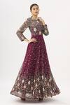 Buy_Garo_Purple Round Embroidered Gown  _at_Aza_Fashions