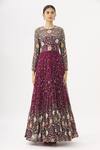 Garo_Purple Round Embroidered Gown  _Online_at_Aza_Fashions