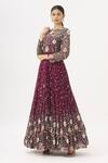Buy_Garo_Purple Round Embroidered Gown  _Online_at_Aza_Fashions