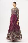 Shop_Garo_Purple Round Embroidered Gown  _Online_at_Aza_Fashions