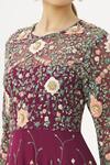 Garo_Purple Round Embroidered Gown  _at_Aza_Fashions