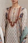 Shop_Ritu Kumar_Beige Kurta  Leggings Viscose Dupatta Voile Round Printed Set_Online_at_Aza_Fashions