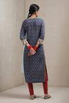 Shop_Ritu Kumar_Blue Kurta  Leggings Viscose Dupatta Voile Round Printed Set_at_Aza_Fashions