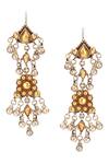 Buy_Sangeeta Boochra_Gold Plated Stone Handmade Ghunghroo Drop Danglers _at_Aza_Fashions