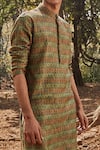 Buy_Drishti & Zahabia_Green Chanderi Silk Kurta And Pant Set _Online_at_Aza_Fashions