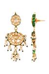 Lotus Sutra_Kundan Meenakari Pendant Choker Jewellery Set_at_Aza_Fashions