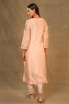 Shop_Anantaa By Roohi_Pink Chanderi Tissue Notched Embroidered Tunic _at_Aza_Fashions