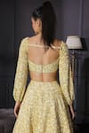 Buy_Mani Bhatia_Yellow Raw Silk, Organza, Net Sweetheart Neck Sequin Embellished Lehenga Set _Online_at_Aza_Fashions