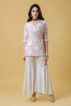 Buy_Mool Organic_White Sustainable Rayon Printed Gharara Set_at_Aza_Fashions