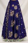 Shop_Neha Mehta Couture_Blue Silk V Neck Embroidered Bridal Lehenga Set _Online_at_Aza_Fashions