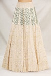 Shop_Neha Mehta Couture_Beige Lucknowi V Neck Embroidered Lehenga Set _Online_at_Aza_Fashions