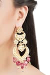 Buy_Auraa Trends_Gold Plated Pearls, Beads Kundan Floral Danglers _Online_at_Aza_Fashions