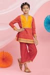 Buy_Nikasha_Red Cotton Embroidery, Tassels Kurta And Pant Set _at_Aza_Fashions