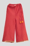 Shop_Nikasha_Red Cotton Embroidery, Tassels Kurta And Pant Set _Online_at_Aza_Fashions