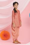 Nikasha_Red Cotton Printed Kurta And Dhoti Pant Set _Online_at_Aza_Fashions