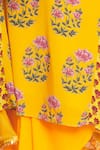 Nikasha_Yellow Cotton Tassels Printed Kurta And Dhoti Pant Set _at_Aza_Fashions