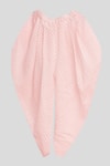 Nikasha_Pink Cotton Embroidery Peplum Kurta And Dhoti Pant Set _Online_at_Aza_Fashions