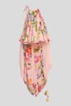 Shop_Nikasha_Pink Cotton Tassels Printed Kurta And Dhoti Pant Set _at_Aza_Fashions