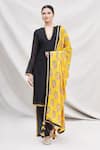 Buy_Nikasha_Black Round Straight Kurta Set _at_Aza_Fashions