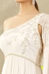 Arpan Vohra White Tulle Asymmetric Embroidered One Shoulder Kurta Set at Aza Fashions Arpan Vohra_White Tulle Asymmetric Embroidered One Shoulder Kurta Set _at_Aza_Fashions