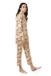 Shop_Ankita_Beige Slub Satin Floral Print Pants  _Online_at_Aza_Fashions