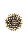 Shop_Sangeeta Boochra_Silver Plated Kundan Handmade Floral Ring _at_Aza_Fashions
