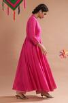 Shop_HOUSE OF PINK_Pink Cotton Embroidered Anarkali Set_at_Aza_Fashions