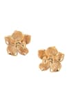 Shop_Opalina Soulful Jewellery_Gold Plated Handcrafted Fiore Floral Studs _at_Aza_Fashions