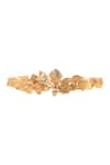 Opalina Soulful Jewellery_Gold Matte 3d Carved Leaf Headband _at_Aza_Fashions