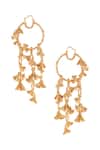 Shop Opalina Soulful Jewellery Gold Plated Cut Work Handcrafted Carved Hoop Danglers at Aza Fashions Shop_Opalina Soulful Jewellery_Gold Plated Cut Work Handcrafted Carved Hoop Danglers _at_Aza_Fashions