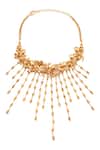 Shop_Opalina Soulful Jewellery_Gold Plated Handcrafted Floral Choker _at_Aza_Fashions